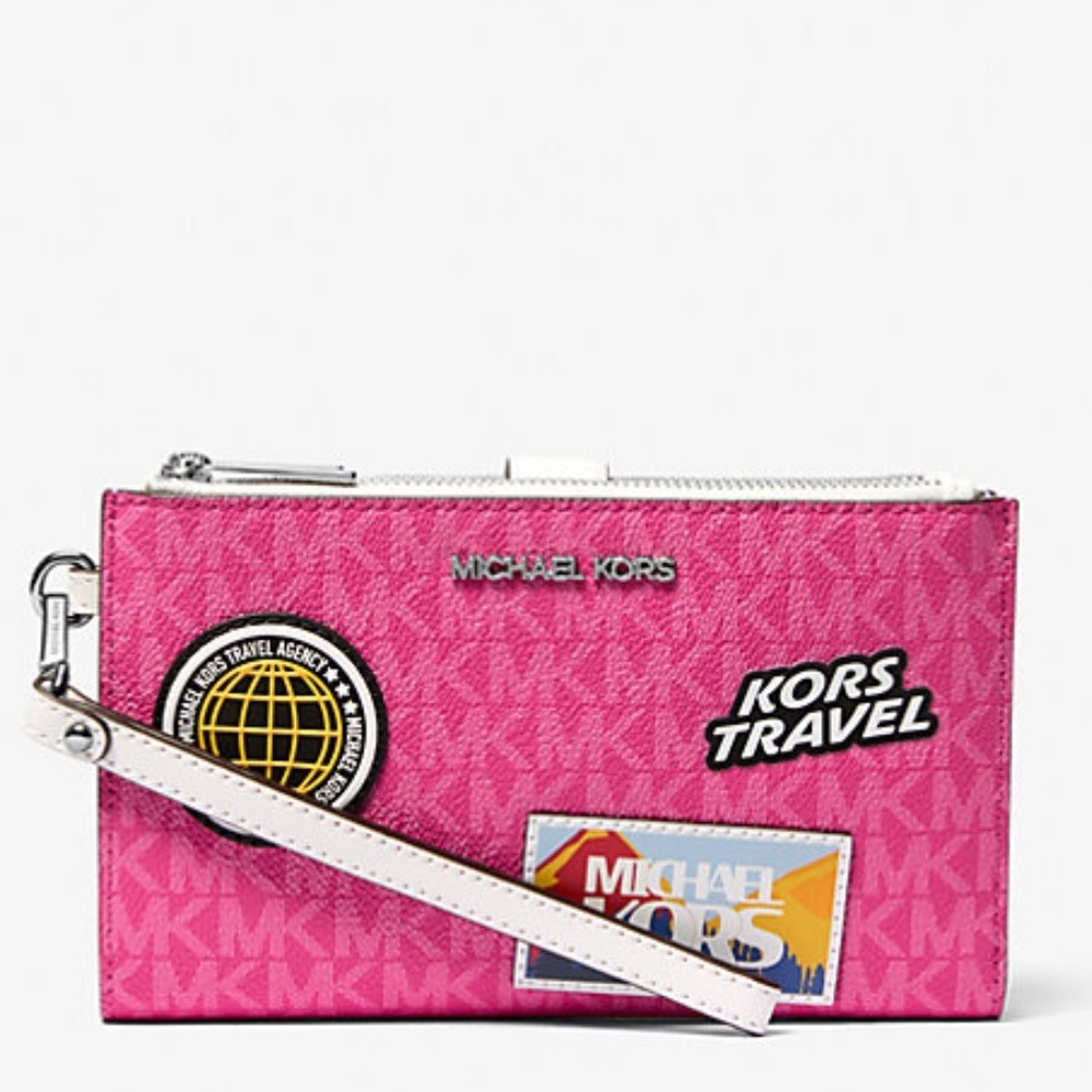 Michael Kors Jet Set Travel Large Embellished
Signature Logo Wallet Wristlet - Picture 12 of 13